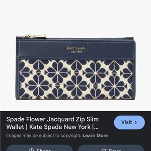 Kate Spade Navy and Cream Floral Wallet